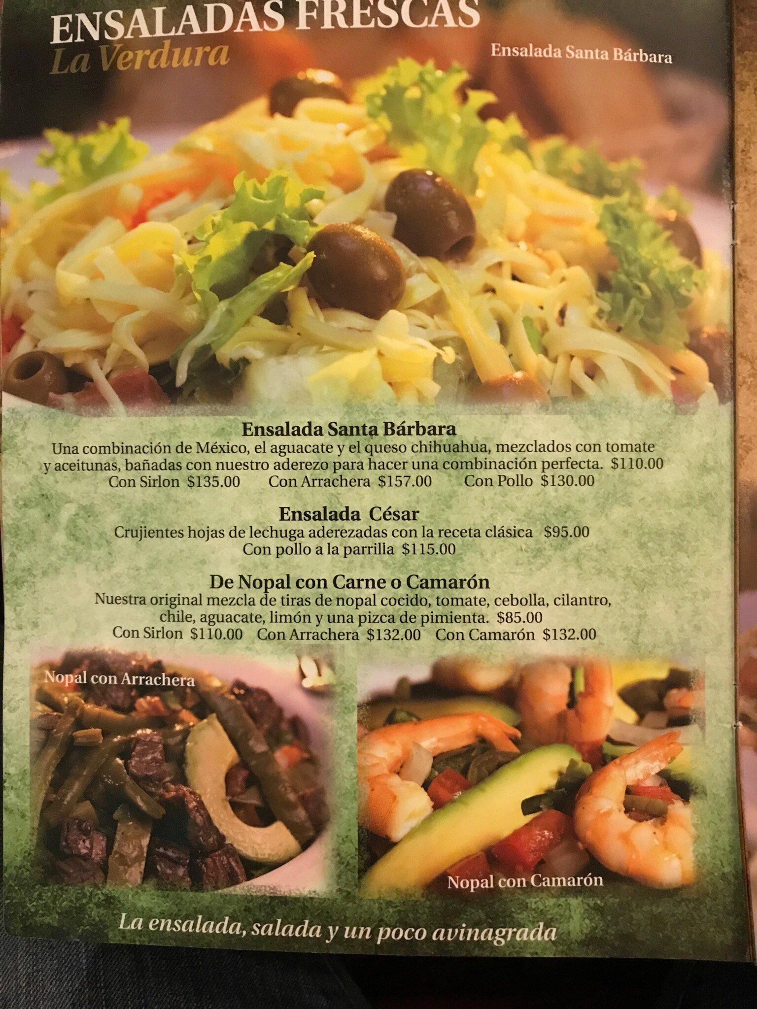 Menú Comida