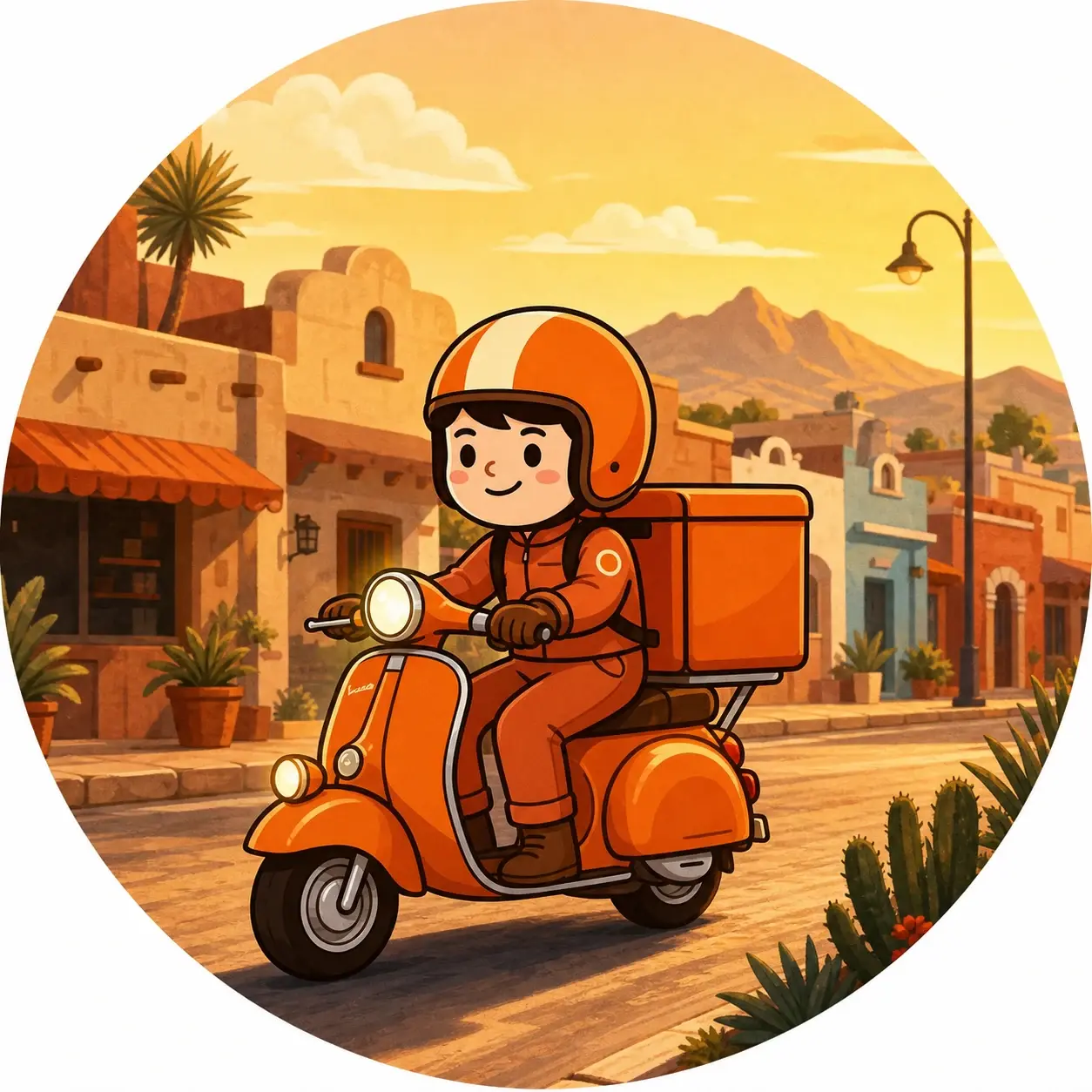 Barri recorre en scooter un barrio de Chihuahua
