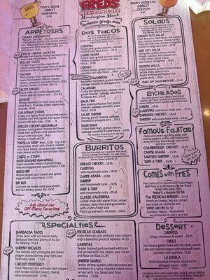 Fred's en Ciudad Juárez - Carta.menu